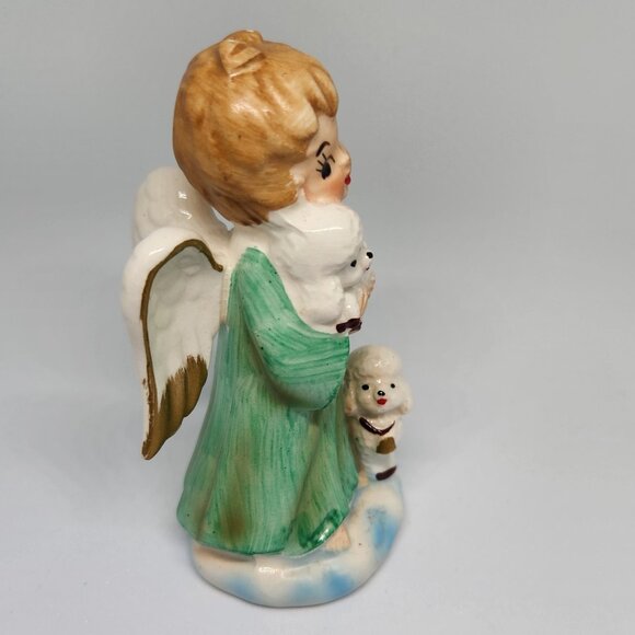 Lefton Angel with Lambs Vintage Christmas Figurine - Picture 4 of 5